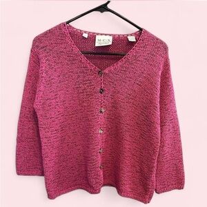 Vintage MCX Signature‎ Vibrant Pink Womens Cardigan Size Medium